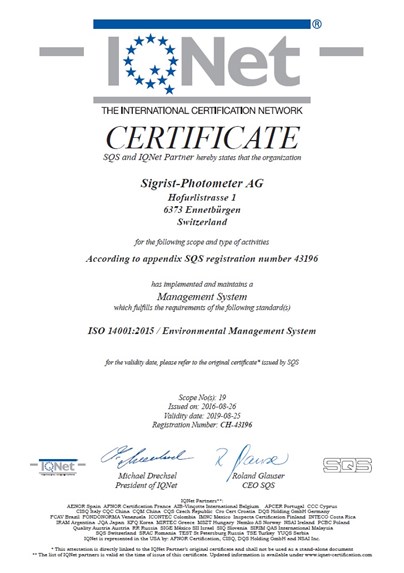 Certification of ISO 14001:2015 - Environmental Management System - successfully passed